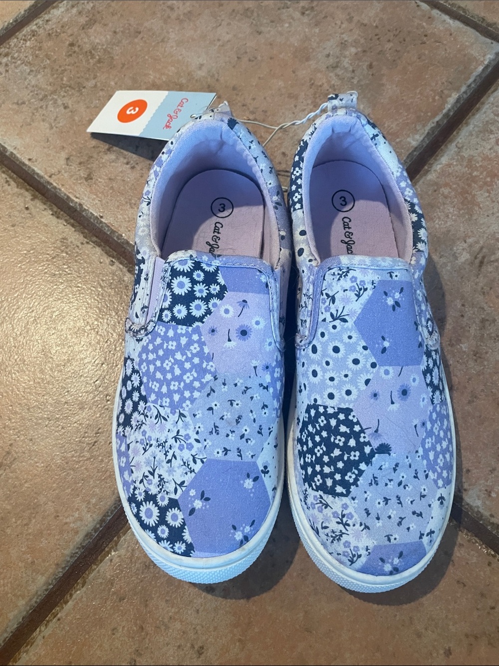Cat & Jack Lavender Patchwork Slip-On Sneakers for Kids